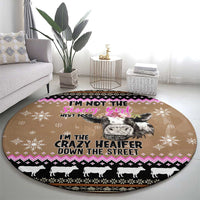 The Crazy Heifer Christmas Round Carpet Xmas Holiday Patterns - Wonder Print Shop