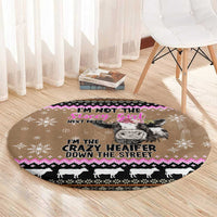 The Crazy Heifer Christmas Round Carpet Xmas Holiday Patterns - Wonder Print Shop