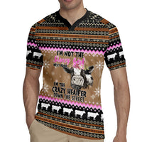 The Crazy Heifer Christmas Rugby Jersey Xmas Holiday Patterns - Wonder Print Shop