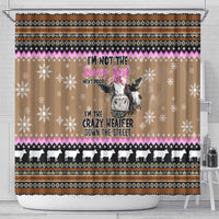 The Crazy Heifer Christmas Shower Curtain Xmas Holiday Patterns - Wonder Print Shop