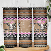 The Crazy Heifer Christmas Skinny Tumbler Xmas Holiday Patterns - Wonder Print Shop