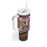 The Crazy Heifer Christmas Tumbler With Handle Xmas Holiday Patterns - Wonder Print Shop