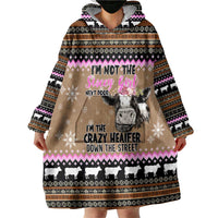 The Crazy Heifer Christmas Wearable Blanket Hoodie Xmas Holiday Patterns - Wonder Print Shop