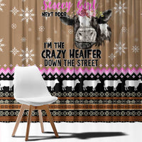 The Crazy Heifer Christmas Window Curtain Xmas Holiday Patterns - Wonder Print Shop