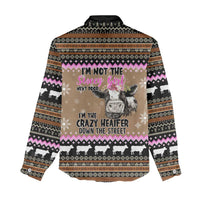 The Crazy Heifer Christmas Women Casual Shirt Xmas Holiday Patterns - Wonder Print Shop