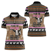 The Crazy Heifer Christmas Women Polo Shirt Xmas Holiday Patterns - Wonder Print Shop