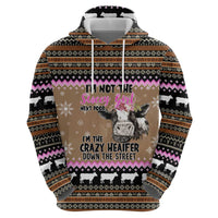 The Crazy Heifer Christmas Zip Hoodie Xmas Holiday Patterns - Wonder Print Shop