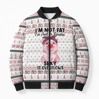 Pig Overflows Christmas Bomber Puffer Jacket Xmas Holiday Patterns - Wonder Print Shop