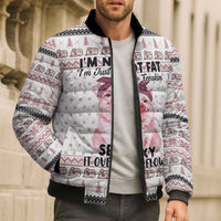 Pig Overflows Christmas Bomber Puffer Jacket Xmas Holiday Patterns - Wonder Print Shop