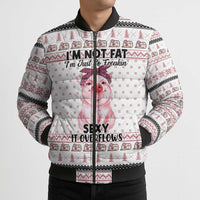 Pig Overflows Christmas Bomber Puffer Jacket Xmas Holiday Patterns - Wonder Print Shop
