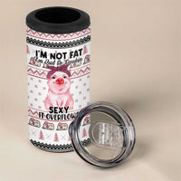 Pig Overflows Christmas 4 in 1 Can Cooler Tumbler Xmas Holiday Patterns - Wonder Print Shop