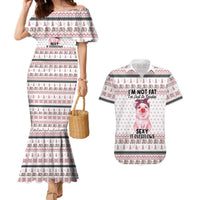 Pig Overflows Christmas Couples Matching Mermaid Dress and Hawaiian Shirt Xmas Holiday Patterns - Wonder Print Shop