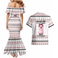 Pig Overflows Christmas Couples Matching Mermaid Dress and Hawaiian Shirt Xmas Holiday Patterns - Wonder Print Shop