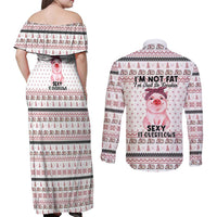 Pig Overflows Christmas Couples Matching Off Shoulder Maxi Dress and Long Sleeve Button Shirt Xmas Holiday Patterns - Wonder Print Shop