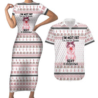 Pig Overflows Christmas Couples Matching Short Sleeve Bodycon Dress and Hawaiian Shirt Xmas Holiday Patterns - Wonder Print Shop
