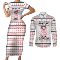 Pig Overflows Christmas Couples Matching Short Sleeve Bodycon Dress and Long Sleeve Button Shirt Xmas Holiday Patterns - Wonder Print Shop
