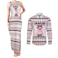 Pig Overflows Christmas Couples Matching Tank Maxi Dress and Long Sleeve Button Shirt Xmas Holiday Patterns - Wonder Print Shop