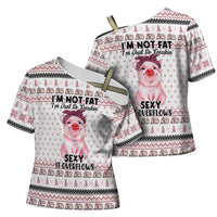 Pig Overflows Christmas Cross Shoulder Shirt Xmas Holiday Patterns - Wonder Print Shop