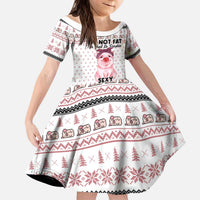 Pig Overflows Christmas Kid Short Sleeve Dress Xmas Holiday Patterns - Wonder Print Shop