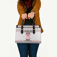 Pig Overflows Christmas Leather Bag Xmas Holiday Patterns - Wonder Print Shop