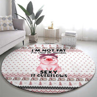 Pig Overflows Christmas Round Carpet Xmas Holiday Patterns - Wonder Print Shop