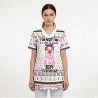 Pig Overflows Christmas Scrub Top Xmas Holiday Patterns - undefined