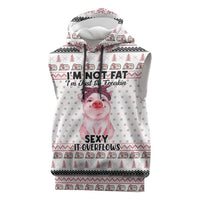 Pig Overflows Christmas Sleeveless Hoodie Xmas Holiday Patterns - Wonder Print Shop