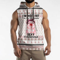 Pig Overflows Christmas Sleeveless Hoodie Xmas Holiday Patterns - Wonder Print Shop