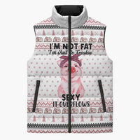 Pig Overflows Christmas Sleeveless Puffer Jacket Xmas Holiday Patterns - Wonder Print Shop