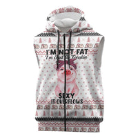 Pig Overflows Christmas Sleeveless Zip Hoodie Xmas Holiday Patterns - Wonder Print Shop