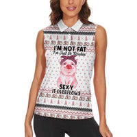 Pig Overflows Christmas Women Sleeveless Polo Shirt Xmas Holiday Patterns - Wonder Print Shop