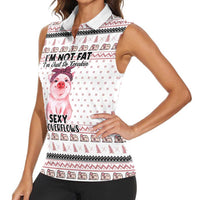 Pig Overflows Christmas Women Sleeveless Polo Shirt Xmas Holiday Patterns - Wonder Print Shop