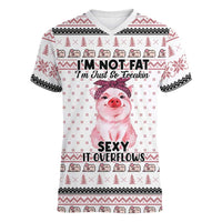 Pig Overflows Christmas Women V-Neck T-Shirt Xmas Holiday Patterns - Wonder Print Shop