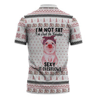 Pig Overflows Christmas Zipper Polo Shirt Xmas Holiday Patterns - Wonder Print Shop