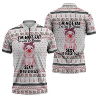Pig Overflows Christmas Zipper Polo Shirt Xmas Holiday Patterns - Wonder Print Shop