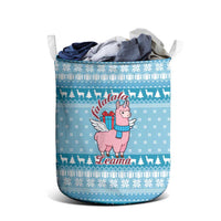 Pink Llama Christmas Laundry Basket Xmas Holiday Patterns - Wonder Print Shop