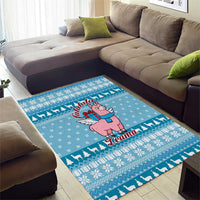 Pink Llama Christmas Area Rug Xmas Holiday Patterns - Wonder Print Shop