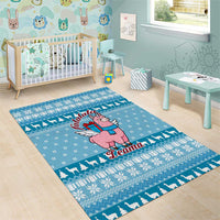 Pink Llama Christmas Area Rug Xmas Holiday Patterns - Wonder Print Shop