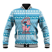 Pink Llama Christmas Baseball Jacket Xmas Holiday Patterns - Wonder Print Shop