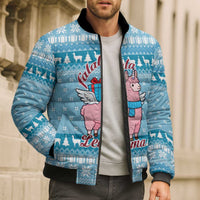 Pink Llama Christmas Bomber Puffer Jacket Xmas Holiday Patterns - Wonder Print Shop