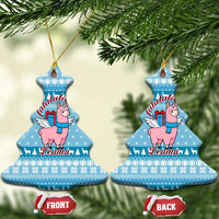 Pink Llama Christmas Ceramic Ornament Xmas Holiday Patterns - Wonder Print Shop