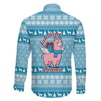 Pink Llama Christmas Family Matching Off The Shoulder Long Sleeve Dress and Hawaiian Shirt Xmas Holiday Patterns - Wonder Print Shop