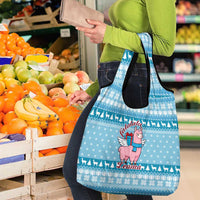 Pink Llama Christmas Grocery Bag Xmas Holiday Patterns - Wonder Print Shop