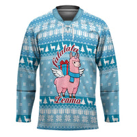 Pink Llama Christmas Hockey Jersey Xmas Holiday Patterns - Wonder Print Shop