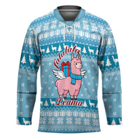 Pink Llama Christmas Hockey Jersey Xmas Holiday Patterns - Wonder Print Shop
