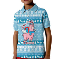 Pink Llama Christmas Kid Polo Shirt Xmas Holiday Patterns - Wonder Print Shop