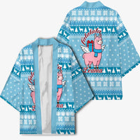 Pink Llama Christmas Kimono Xmas Holiday Patterns - Wonder Print Shop