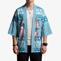 Pink Llama Christmas Kimono Xmas Holiday Patterns - Wonder Print Shop