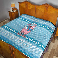 Pink Llama Christmas Quilt Xmas Holiday Patterns - Wonder Print Shop