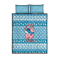 Pink Llama Christmas Quilt Bed Set Xmas Holiday Patterns - Wonder Print Shop